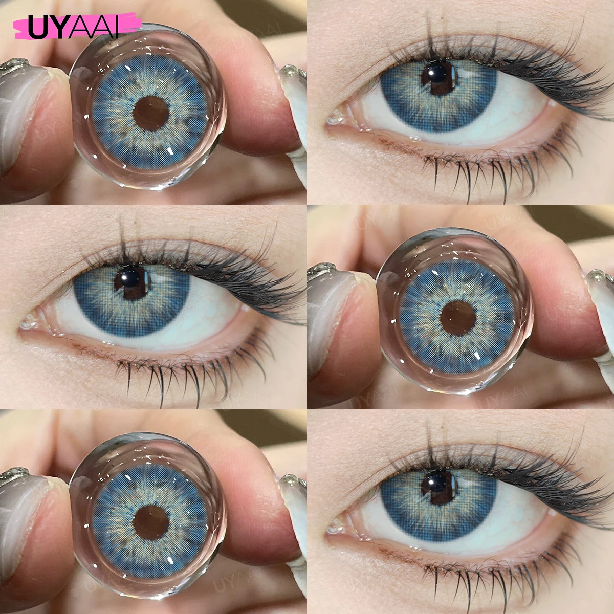 UYAAI [Free Gift] Color Contact Lenses for Eyes Brown Fashion Lenses Blue Color Eye Lenses Discounts Purple Y2K Lenses Colorcon