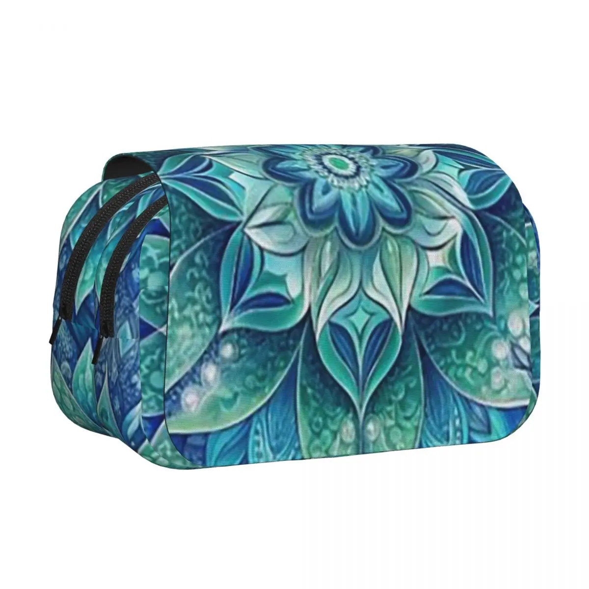 Bohemian Mandala Print Pattern Pencil Case Pen Holder Hard Shell Leather Large Capacity Pen Box Pencil Bag for Studen Gifts