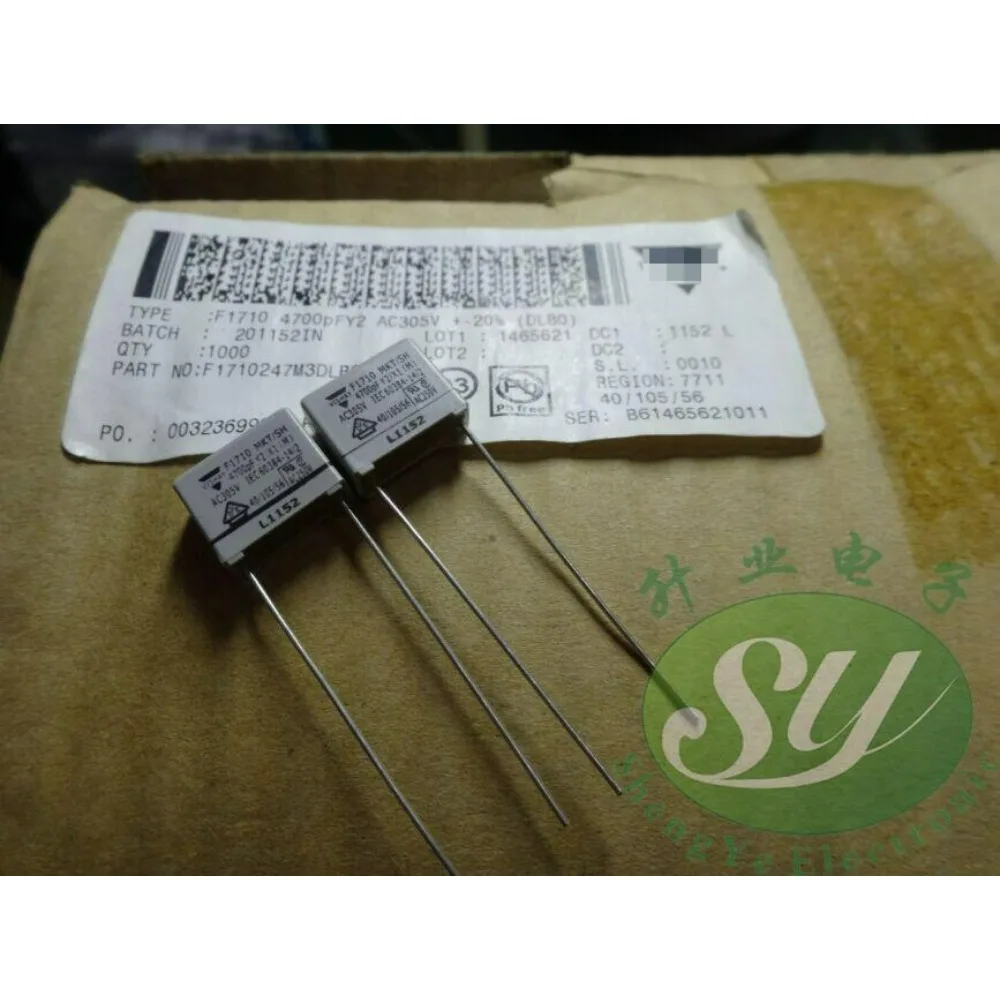 

20PCS F1710 0.0047uf/305vAC 4.7nf 4700pf 4n7 472 brand new 10mm Y2 film capacitor