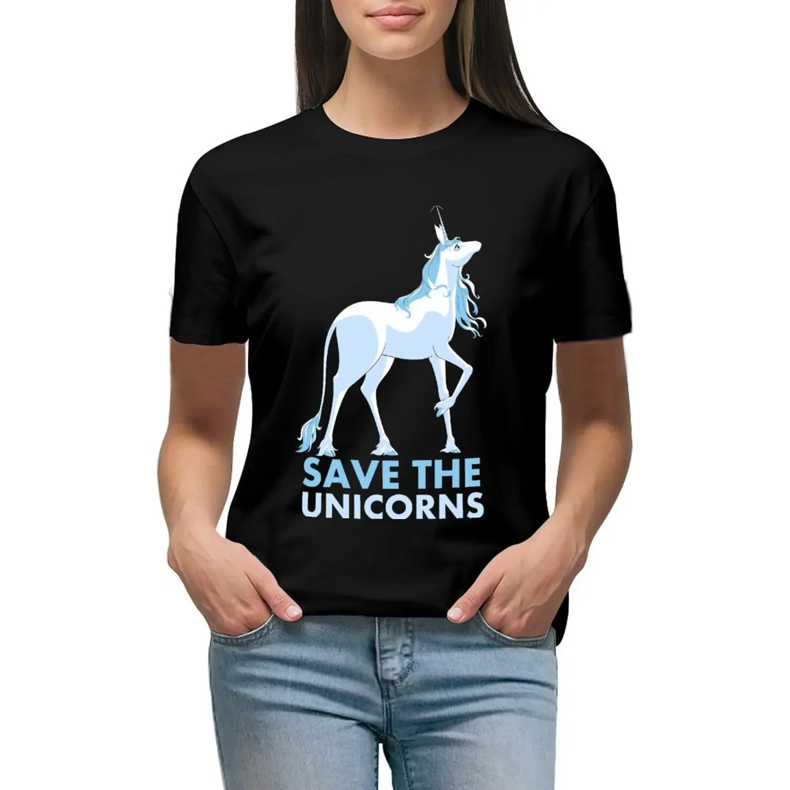 

Save the Unicorns T-Shirt cute tops animal print plain vintage clothes western t shirts for Women