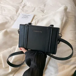 Simple Men's Small Shoulder Bag Unisex Phone Bags Streetwear Personality Box bag for Men Suitcase Shape Crossbody bags bolso 가방