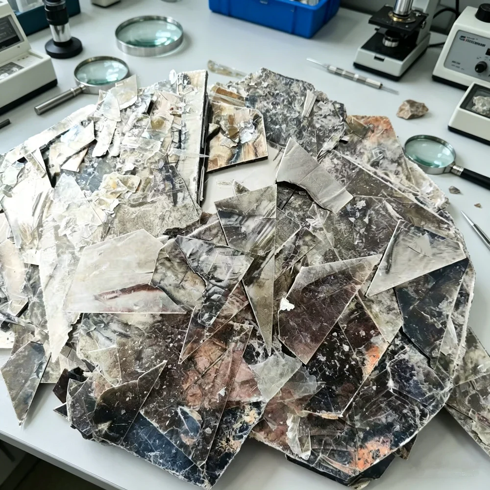 Natural Muscovite Glimmer Flake Mineral Specimen Experimental Mica Sheet Specimens Glass Luster Collection Decorative Stone