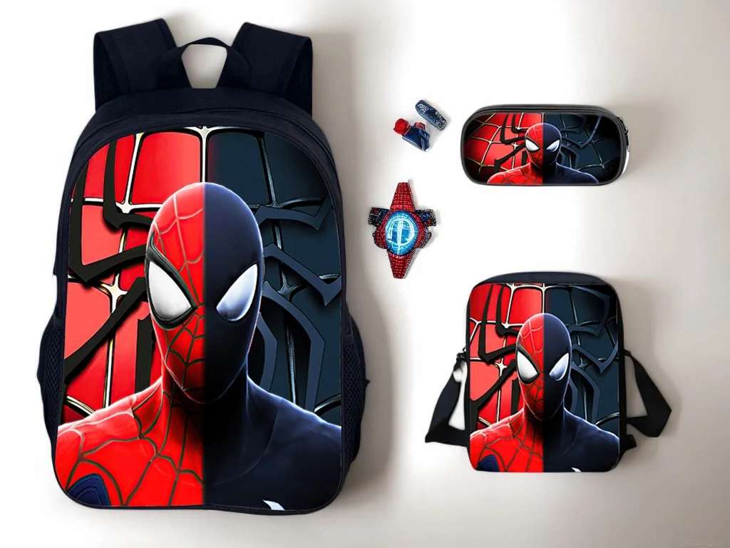 

Spider Man Backpack+Insulated Cooler Bag+Pencil Case,Kids Back to School Book Bag Set