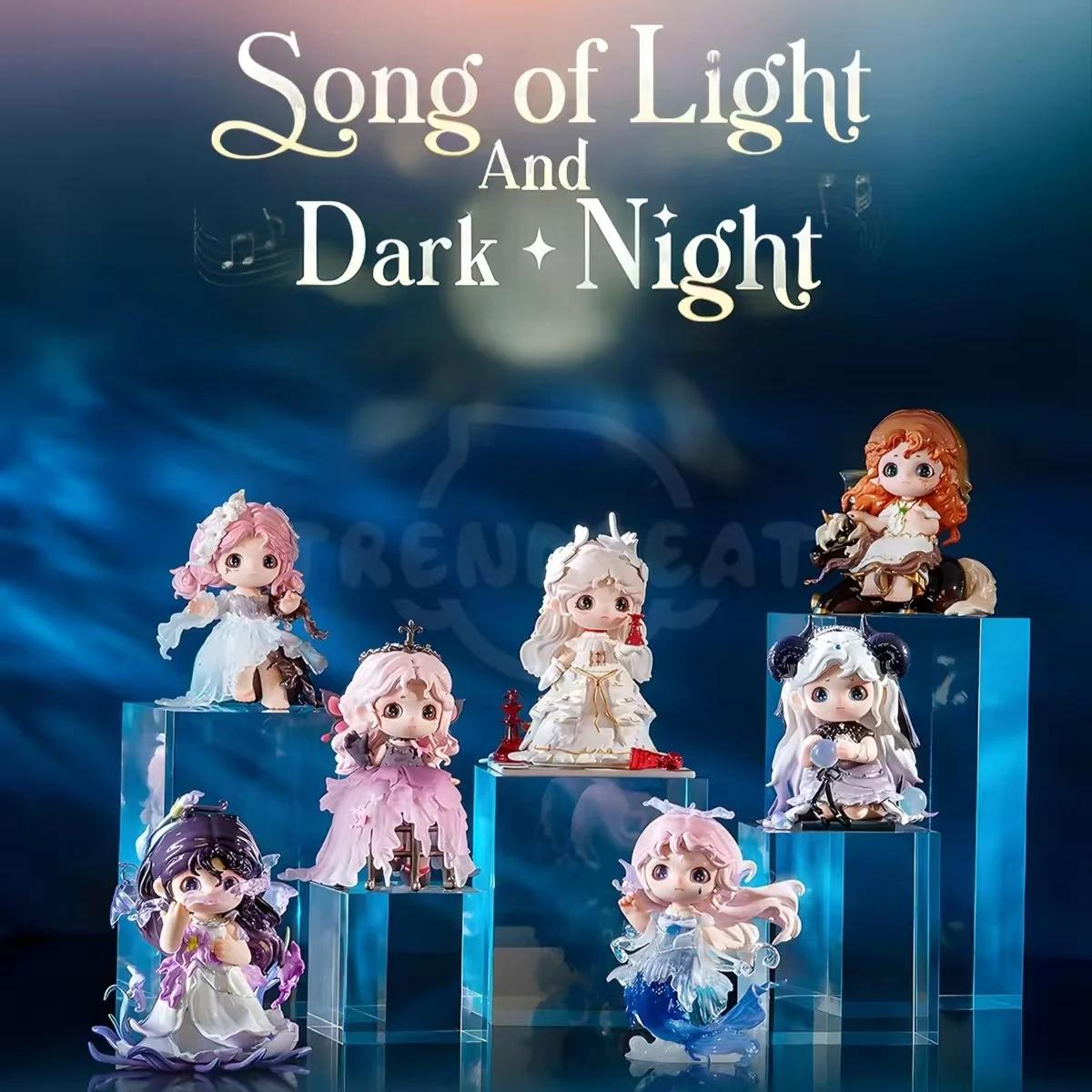 QiaoQiao Light and Dark Night Song Series Blind Box Fourth Generation Trendy Handheld Collection Ornament Cartoon Doll Girl Gift