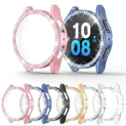 Diamond Case for Samsung Galaxy Watch 6 5 4 40mm 44mm Protective Case PC single row encrusted shiny cover bumper no glass