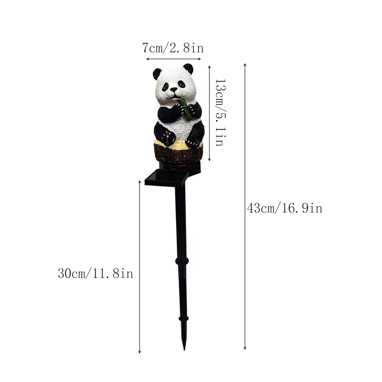 1pc Floor Light Panda Waterproof Camping Resin PP Multicolor 43×7cm Solar Garden Outdoor Decoration