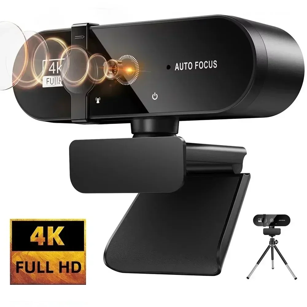 Mini cámaras web 4K 1080P, cámara web 2K Full HD para enfoque automático, PC, portátil, cámara de grabación de vídeo con micrófono, cámara Web USB de 30fps