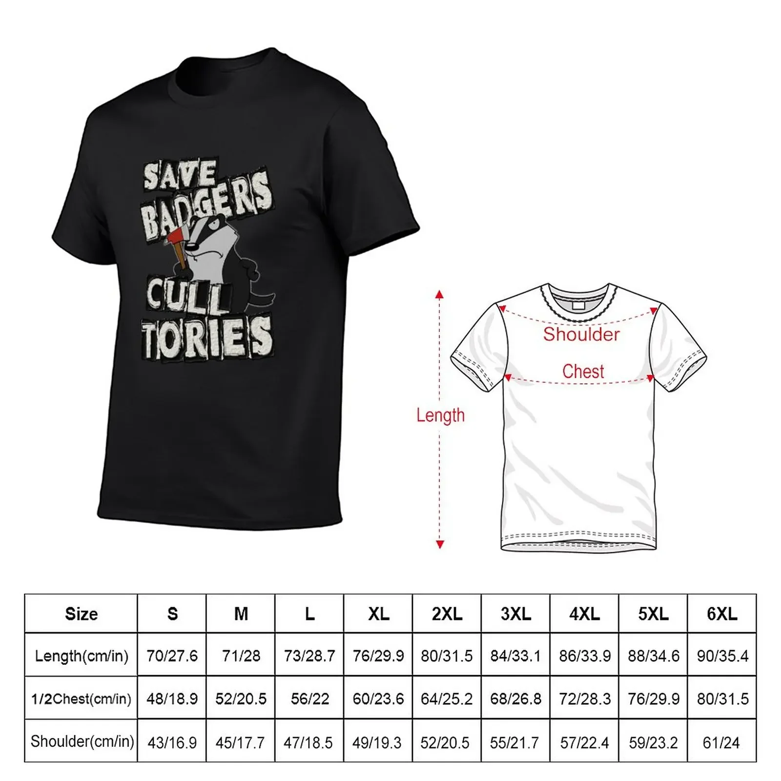 New SAVE BADGERS CULL TORIES T-Shirt aesthetic clothes black t shirts black t shirt t shirt men