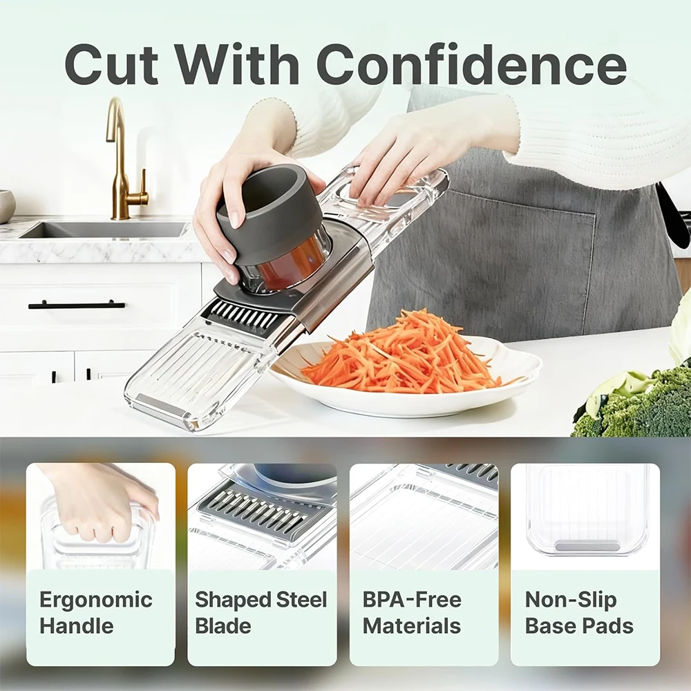 LMETJMA 6 in 1 Pemotong Mandol - Mandoline Slicer Guard ulasan dan harga