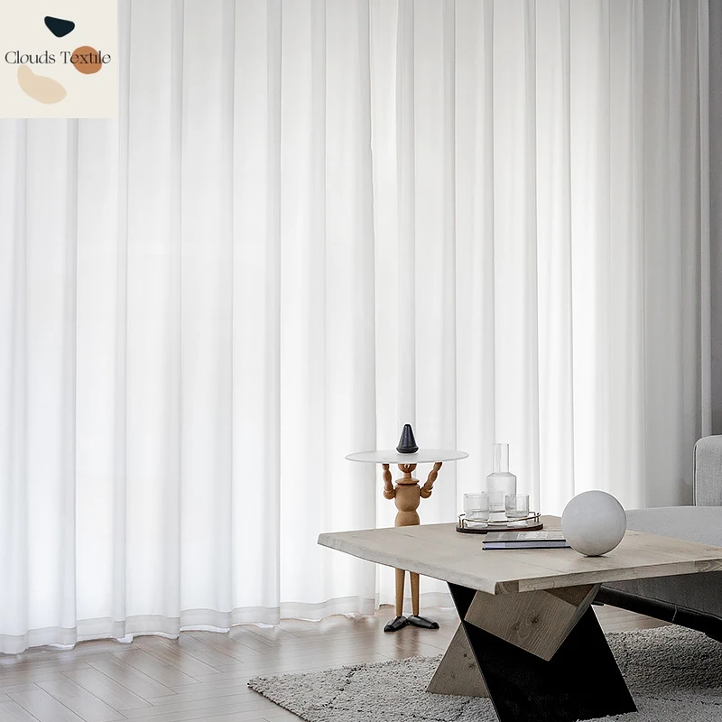 

1PC White Tulle High Quality Sheer Curtains for Living Room Bedroom Window Solid Color Curtain Voile Party Drapes Transparent