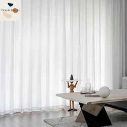 1PC Witte Tule Goede Kwaliteit Sheer Gordijnen voor Woonkamer Slaapkamer Raam Effen Kleur Deurscherm Party Drapes Partitie Deur