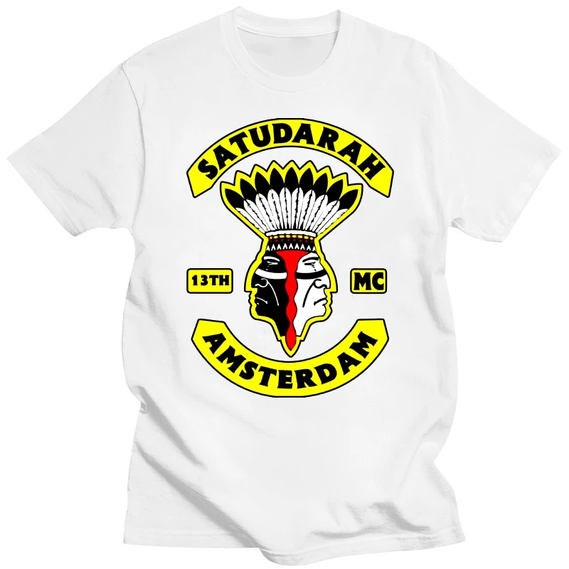 Tshirt men cotton tops Fashion Satudarah Mc Groningen Printed High Quality Black men t shirt euro size