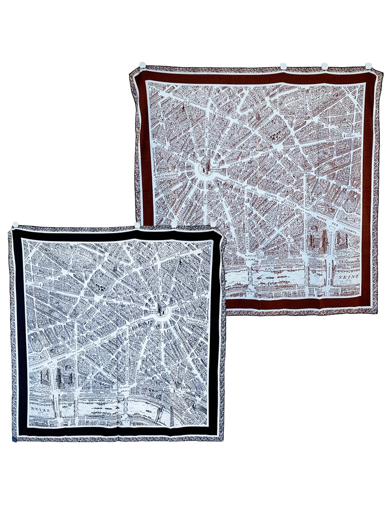 

Luxury Two Sided Wool Silk Scarf Shawls Stole Hnadmade Rolled Edges Large Bandanas Top Neck Head Scarves Christmas Gift