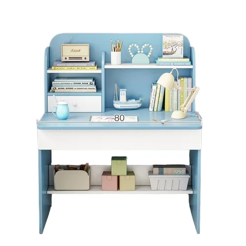 Simple desk with bookshelf combination household computer table Primary school student writing study table