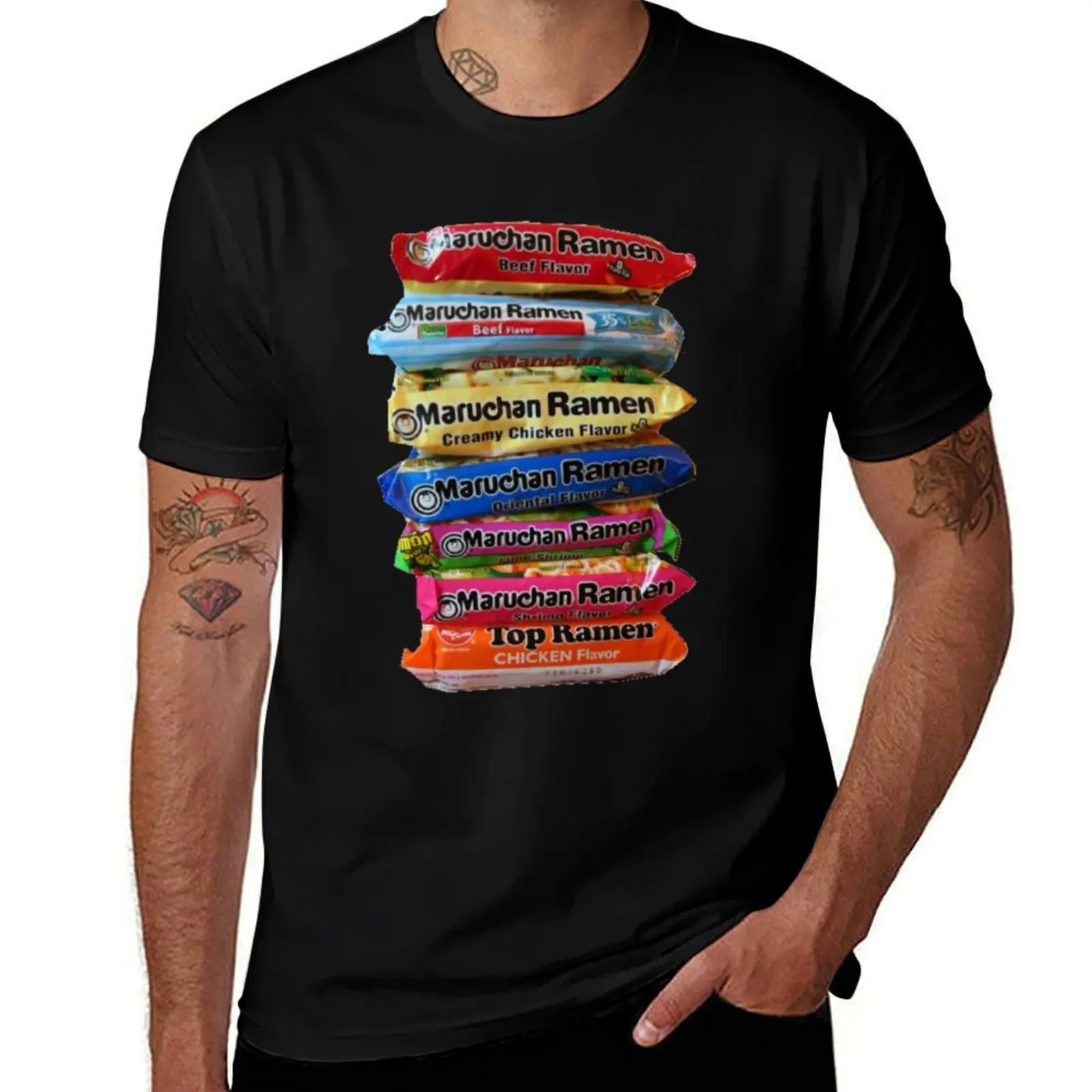 Ramen Stack T-Shirt Trendy Casual Short Sleeve Shirt