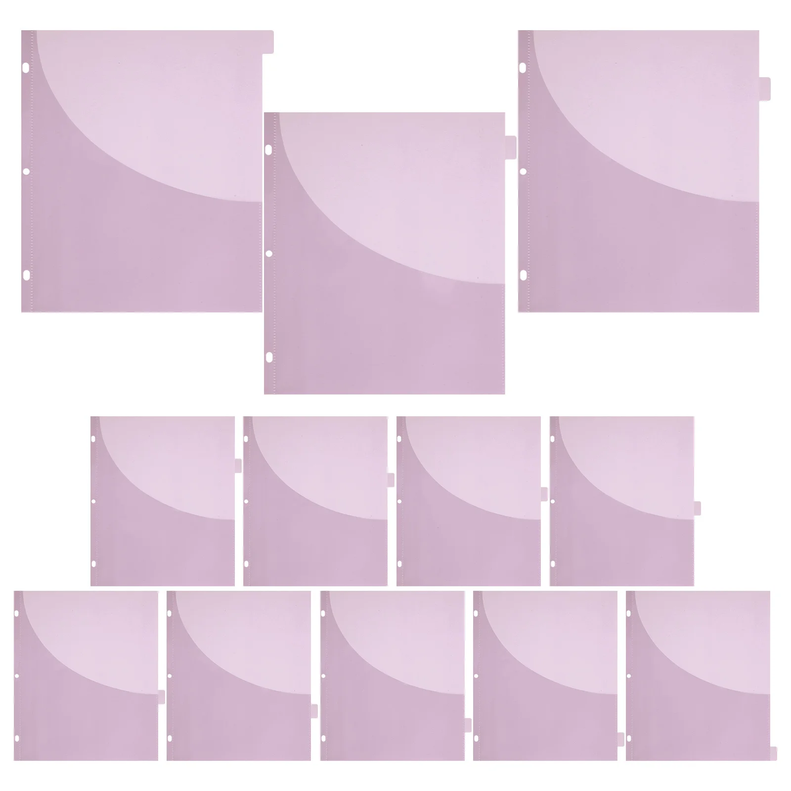 

12Pcs A4 3hole Binder Dividers Waterproof Material Easy Integration Professional Educational Environments Plastic File Sleeves