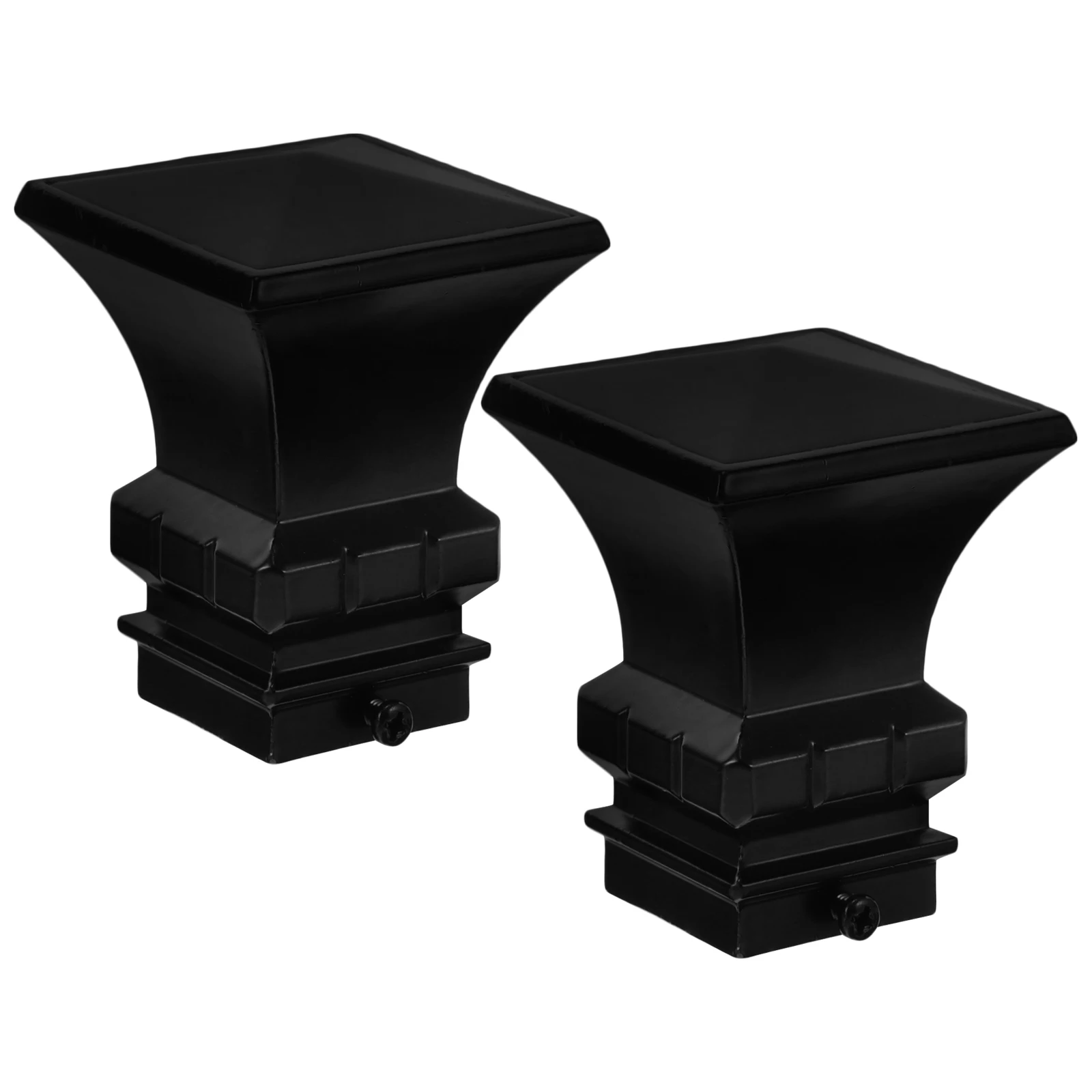 

2Pcs Modern Curtain Rod Finials Iron Decorative End Caps for Window Drapery Poles Easy Install Home Office Decoration