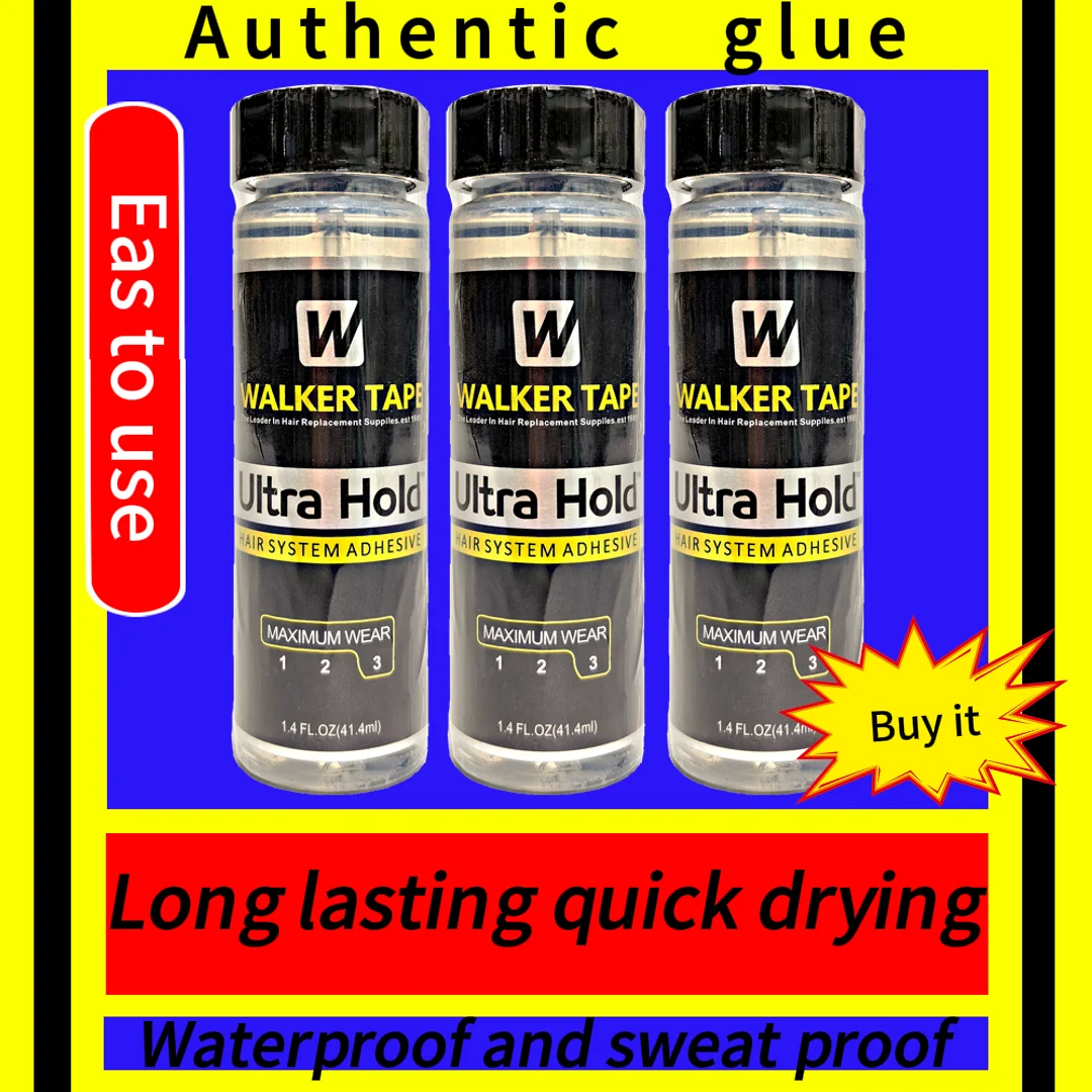 Walker fita ultra hold laço adesivo 1.4oz/41.4ml à prova dwaterproof água cosplay peruca reparação orelha barba sem costura adesivo rápido de longa duração