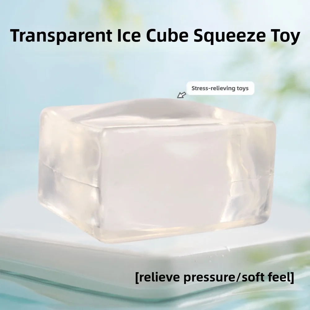 

Squishy Transparent Ice Cubes Stress Relief Toy, Sensory Fidget Toys for Kids Adults Anxiety Relaxation, Squeezing Ball Gift