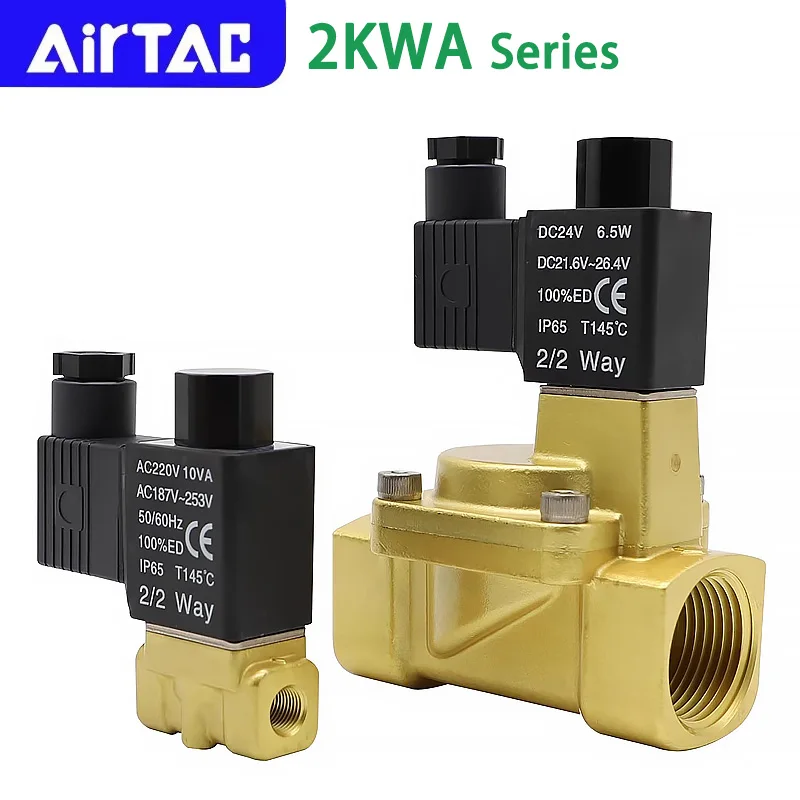 

Электромагнитный клапан AirTAC из латуни серии 2KWA, нормально открытый, 2KWA030-08, 2KWAH050-10/15, AC220V, DC24V, 2KWAL, 2KWAX