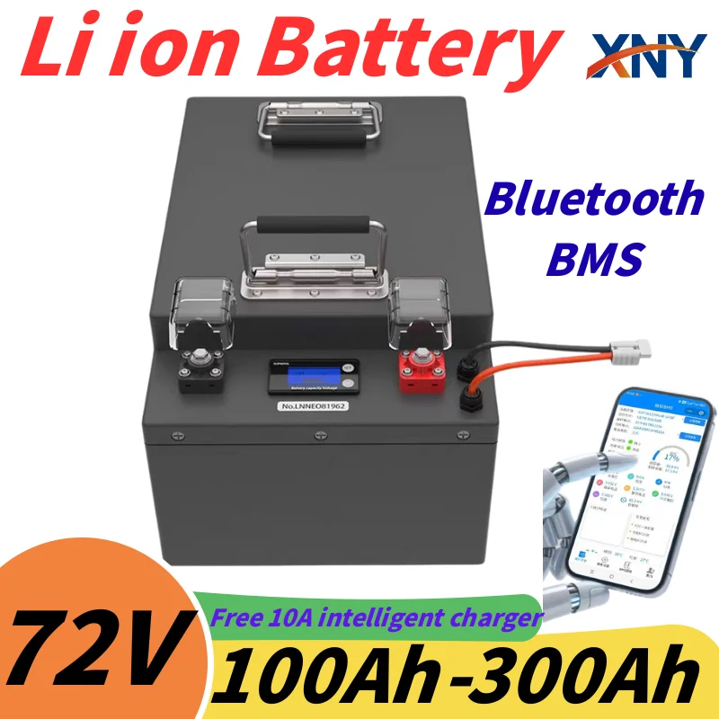 72V Stainless Steel Box Lithium Ion Battery for 7000W Scooter Inverter Go-Kart Motorcycle - Various Ah Sizes 100Ah 120Ah 150Ah
