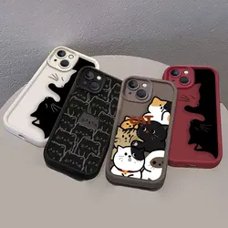 Cartoon Black Kitten Cat Cover Phone Case For Samsung Galaxy S25 S24 S23 S22 S21 S20 FE PLUS ULTRA 5G TPU Color Case Funda Capa