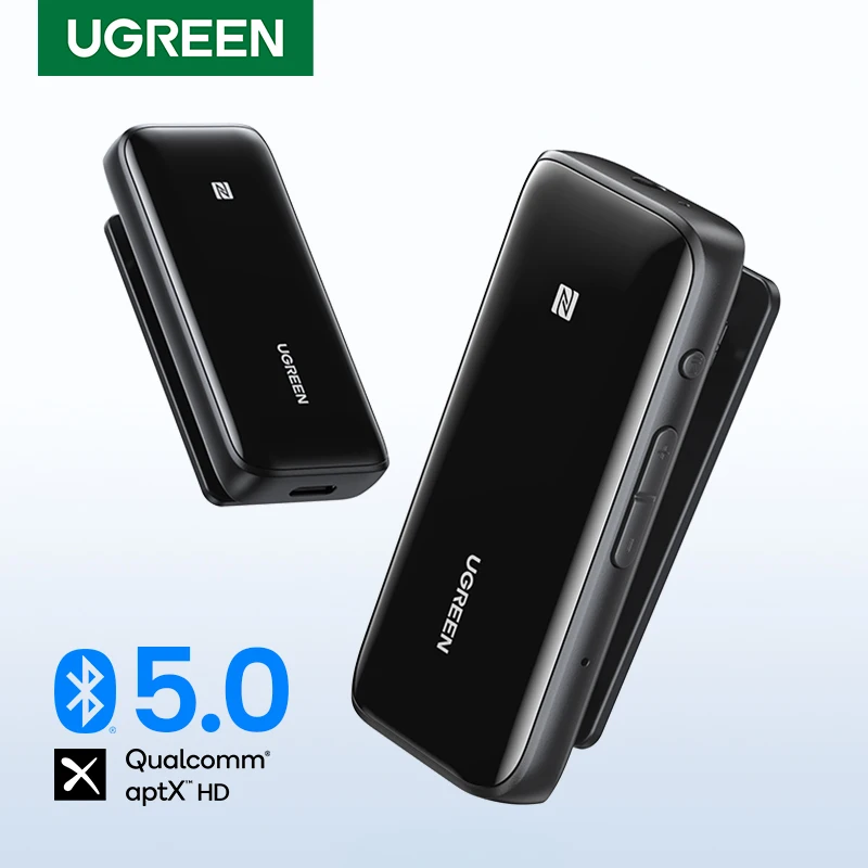 UGREEN-블루투스 5.0 수신기, USB DAC 3.5mm 무선 오디오 헤드폰 앰프, NFC, aptX, aptX, HD, QCC3034, 블루투스 5.0 어댑터 