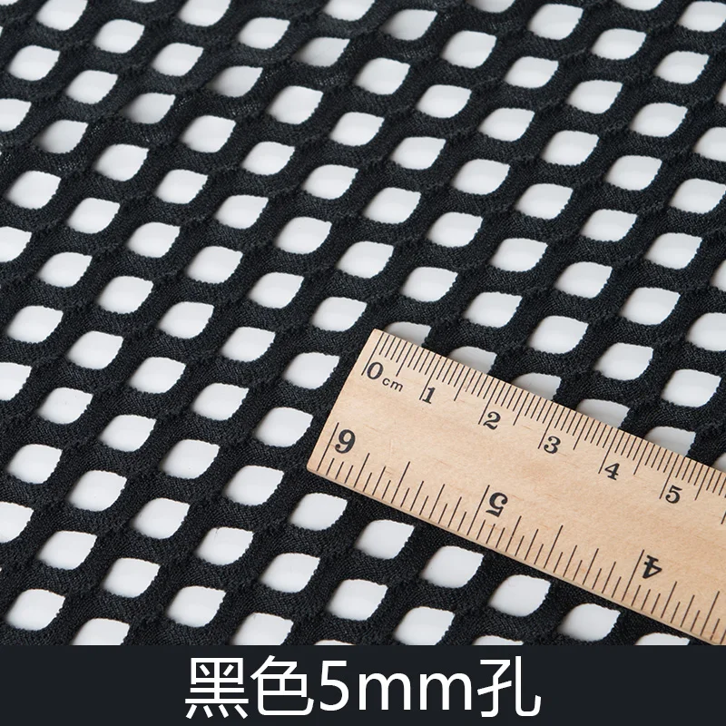 Black White Net Stretch Fabric Classic Honeycomb Mesh Fabric For Jeans Knit Lining Apparel Cloth by half meter