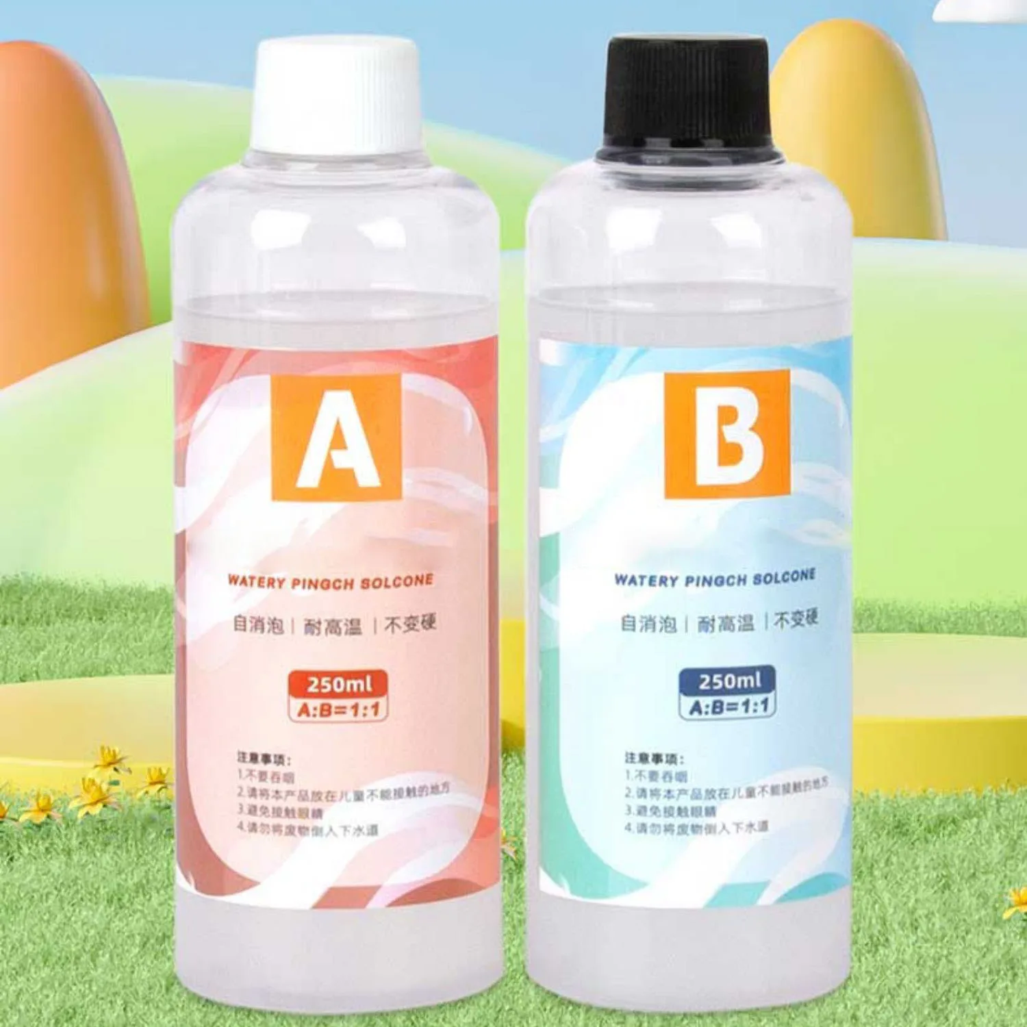 1:1 AB Squishy Gel Soft Liquid Silicone Ratio Epoxy Resin Silicone Squishy Slow Rising Liquid Mold for Slime Making Kawaii Craft