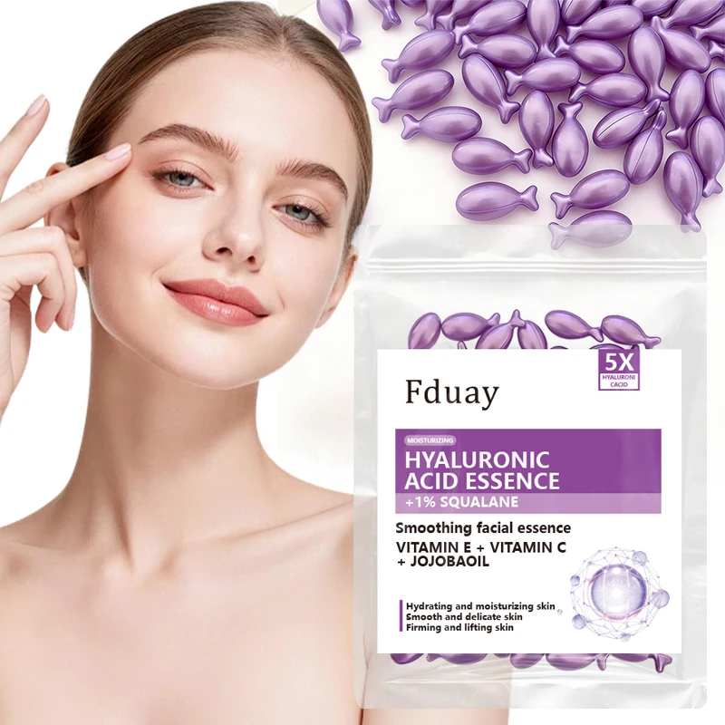 Deep Moisturizing Hyaluronic Acid Capsule Essence Brightening Skin Serum 0.5ml X 30 Capsules per Bag