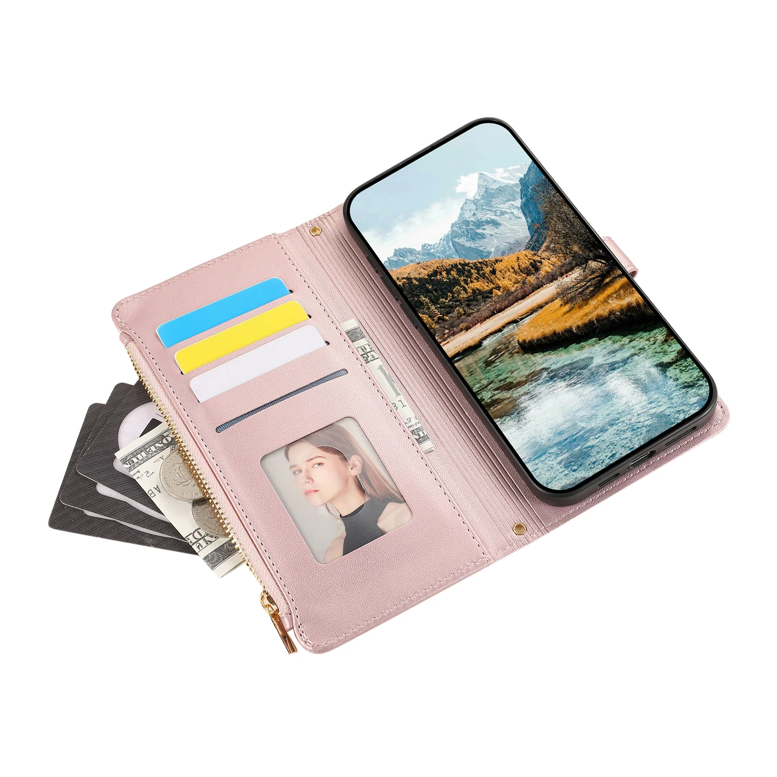 Crossbody Rits Kaarten Solt Portemonnee Lederen Telefoonhoesje voor IPhone 17 Air 16E 16 Pro Max 15 14 13 12 11 7 8 Plus Beschermhoes