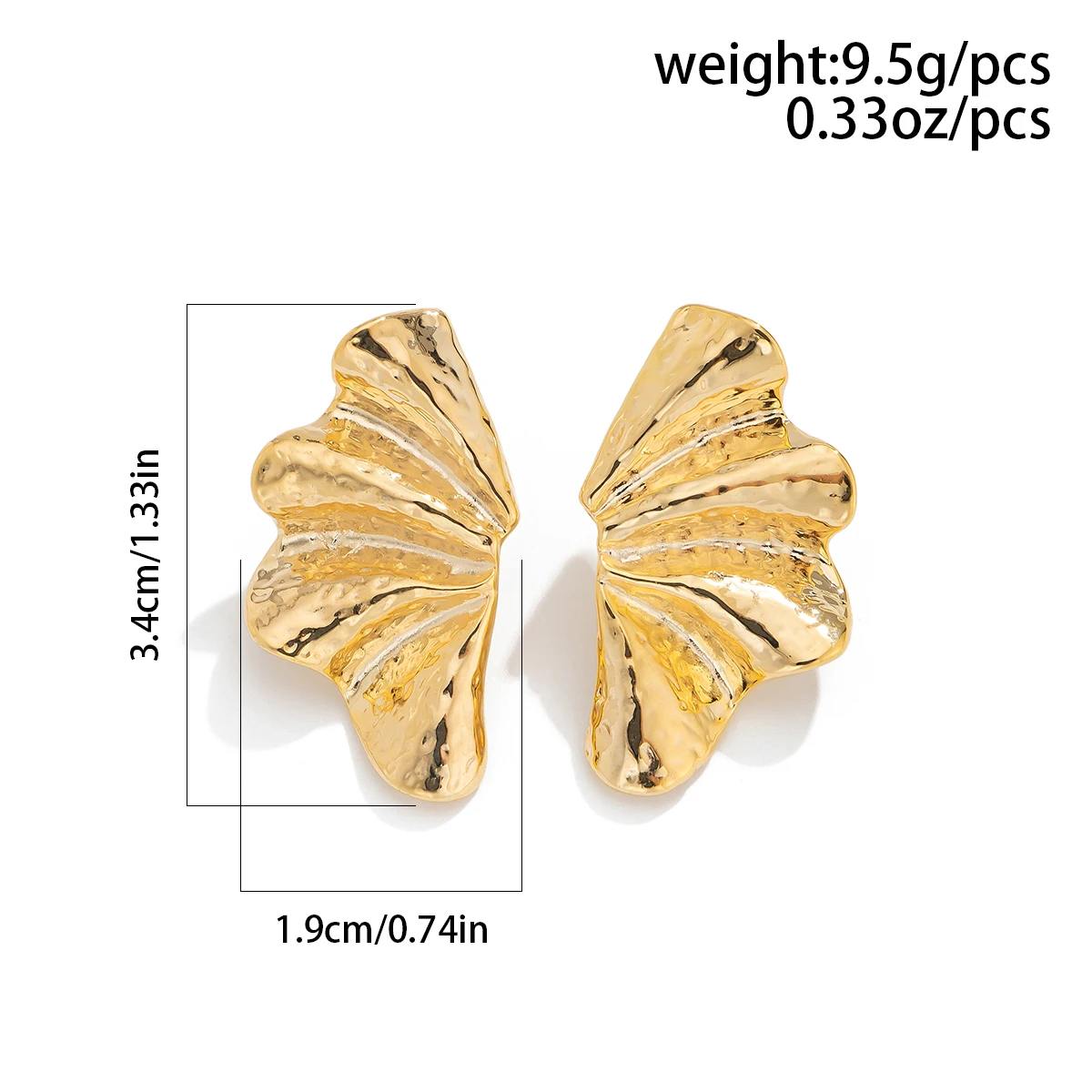 Elegant Design Gold Color Flower Petal Stud Earrings for Women Vintage Trendy Leaves Geometric Piercing Earrings Party Jewelry