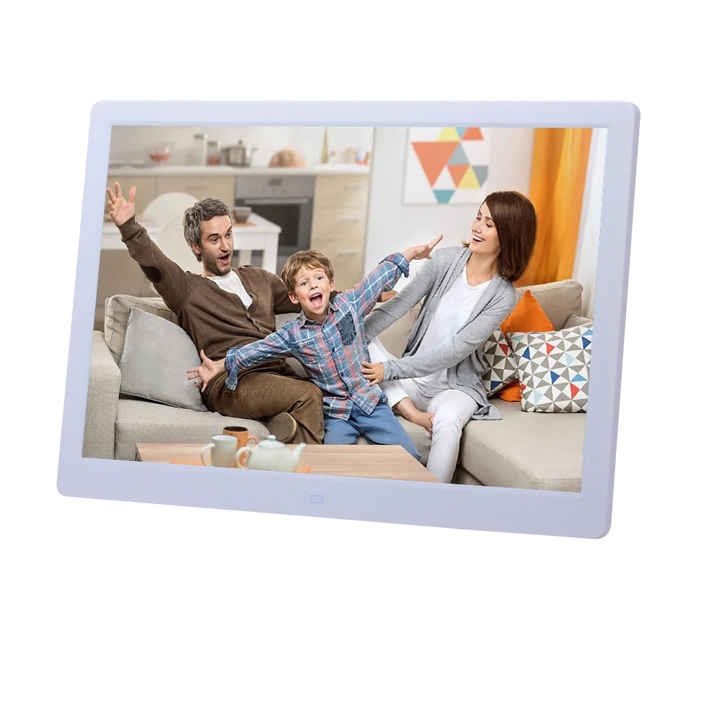 12 Inch  Screen Digital Photo Frame with SD Card USB Clock & Remote Control AI Portrait Bokeh Video Playback