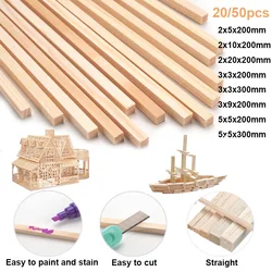 20-50pcs 2/3/5mm Balsa Stick Balsa Wood Craft Square Cudgel Model Building Carving DIY Handicraft Making Accessories Stic