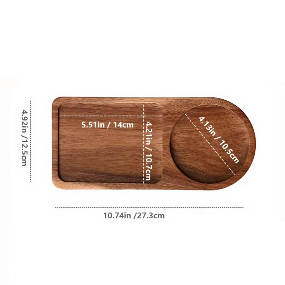 Cafe Serving Tray Wooden Cashew Nut Serving Tray Artistic Tea Service Snack Plate Brown Weaving Wood Coffee Breakfast Dessert