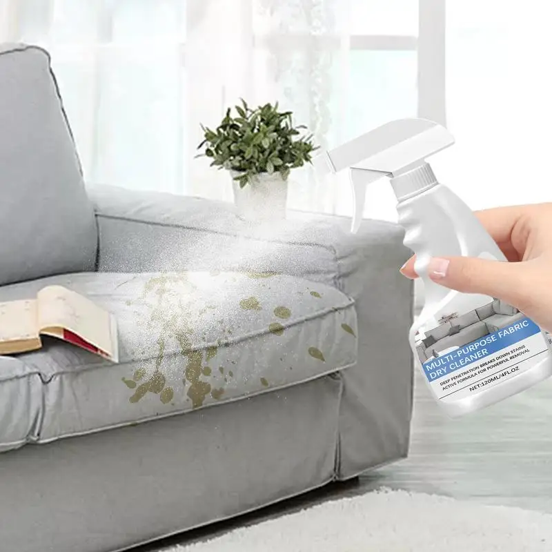 Fabric Sofa Cleaning Agent 120ml Carpet Detergent Dry Cleaning Fabric Spray Household Detergent For Fabric Furniture Car Carpet