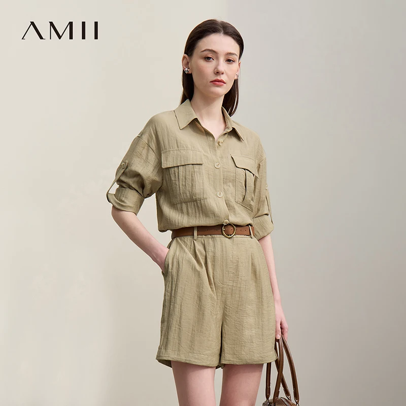 Amii Women's Casual Linen Jumpsuit 2026 Summer