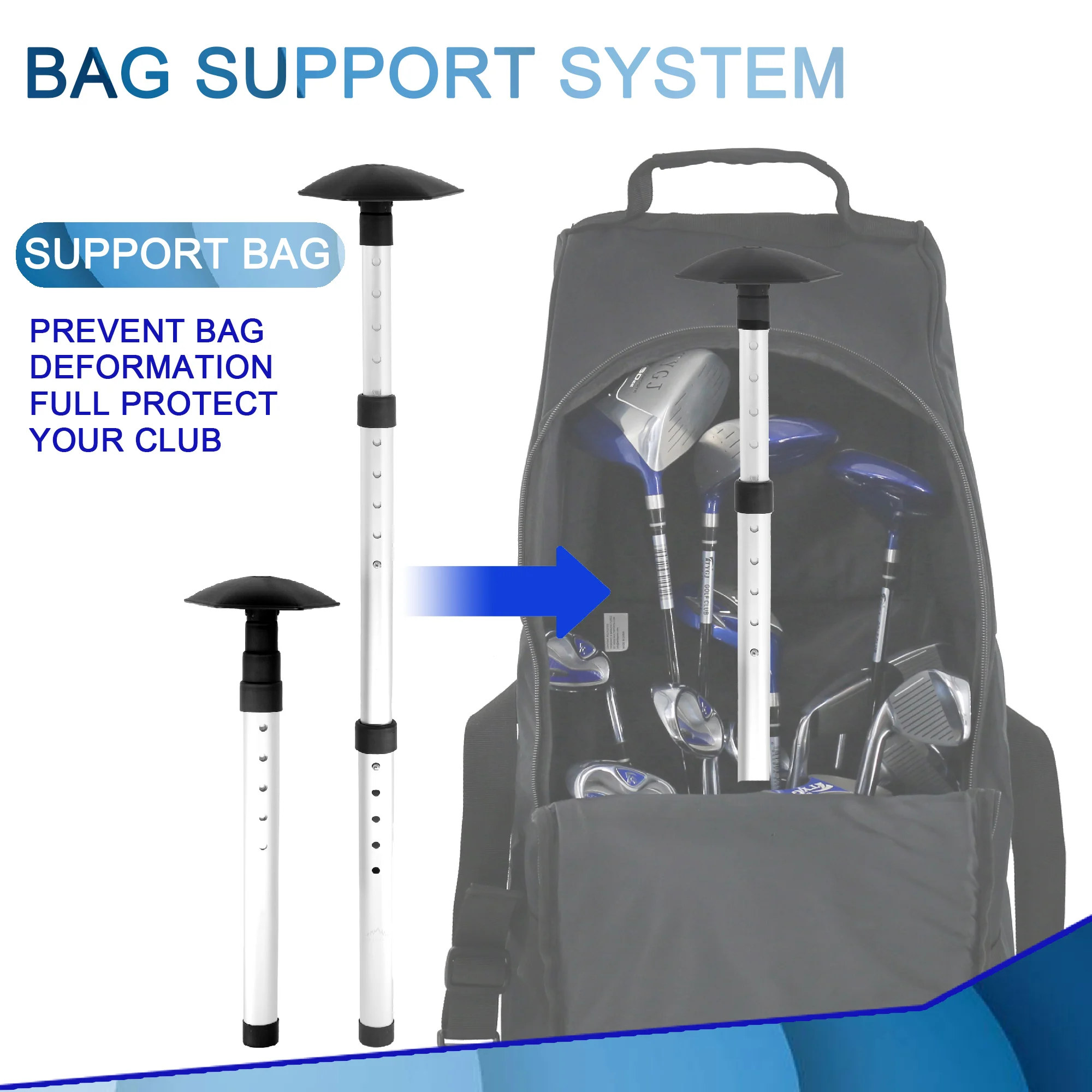 WOLT-Bolsa De Viagem De Golfe Com Sistema De Apoio Anti-Impacto, Mala De Viagem Acolchoada Macia Para Companhias Aéreas, 900D Heavy Duty Oxford Fabri