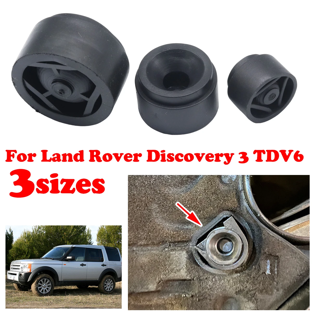 3Size Car Engine Cover Rubber Mounting For Land Rover Discovery 3 TDV6 2004-2009 Clip Push-on Connector Grommet Bushing Absorber