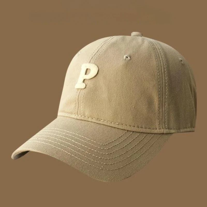 Men and Woman\'s Letter P Embroidered Baseball Caps Adjustable Casual Cotton Sun Hats Unisex Solid Color Visor Hats Кепка Женская