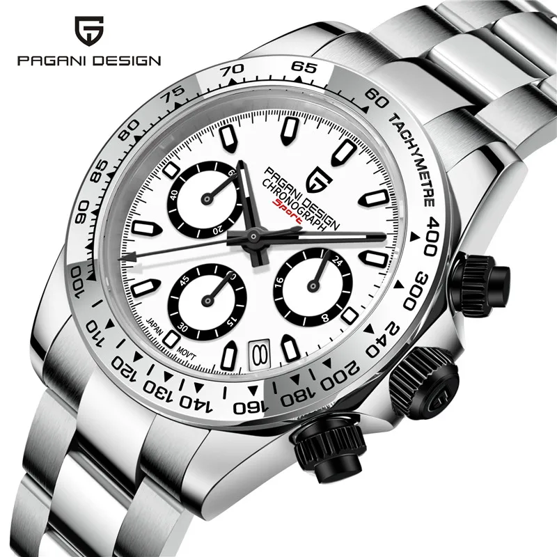

PAGANI DESIGN Chronograph Stop Watch for Men Quartz Sports Bezel Sapphire VK63 Reloj Hombre Montre Homme часы мужские наручные