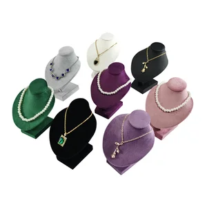 ミニチュアマネキンネックレスペンダントディスプレイスタンドチョーカービーズチェーンオーガナイザーネックポートレートネックモデルスタンド5色 8ベストセールスネックレスマネキン-8