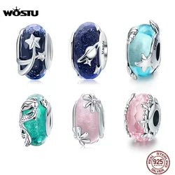 ¡Novedad de 2019! dijes de cuentas wastu de plata de ley 925 de cristal azul Insterstellar, pulsera y brazalete únicos para mujer, regalo de joyería CQC1284