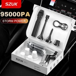 SZUK Car Vacuum CIeaner 95000Pa Wireless Handheld Cleaning Machine Powerful Mini Portable Blower Vacuum Cleaner for Car and Home