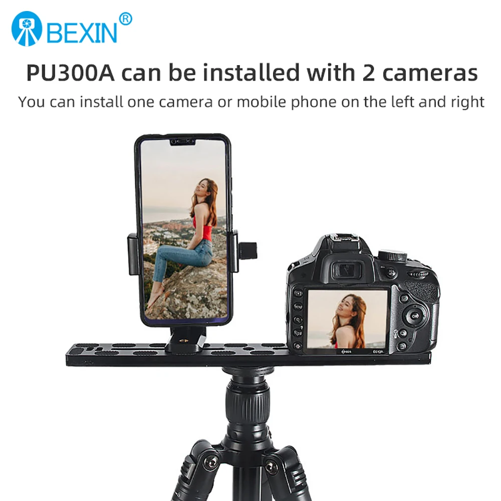 Piastra a sgancio rapido BEXIN 38.5mm con piastra di montaggio per fotocamera con Base a vite 1/4 adatta per fotocamera SLR Arca treppiede con testa a sfera svizzera