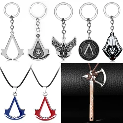 Game Valhalla Odyssey Keychain Altair Ezio Connor Desmond Miles Abstergo Alloy Pendant Keyring Charm Key Chain Fans Gifts