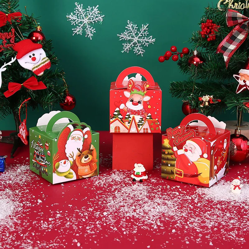 25/50PCS Merry Christmas Deer Santa Claus Candy Box Xmas Gift Paper Packing Box Navidad Christmas Tree Pendant Party Supplies image 4