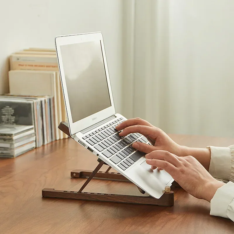 

Wood Height Adjustable Portable Notebook Laptop Stand Foldable 8 Levels Holder Computer Support Study Desks Computer Table