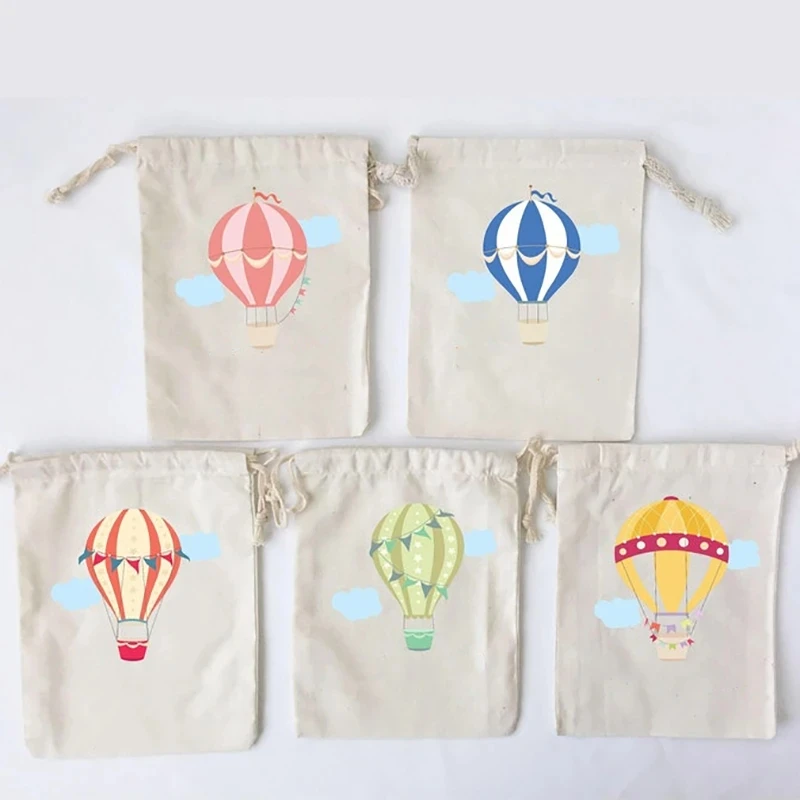 

5pcs candy gift bags Hot Air Balloon themed first 1st birthday Party baby shower Gender Reveal Baptism decoration giveaway Favor