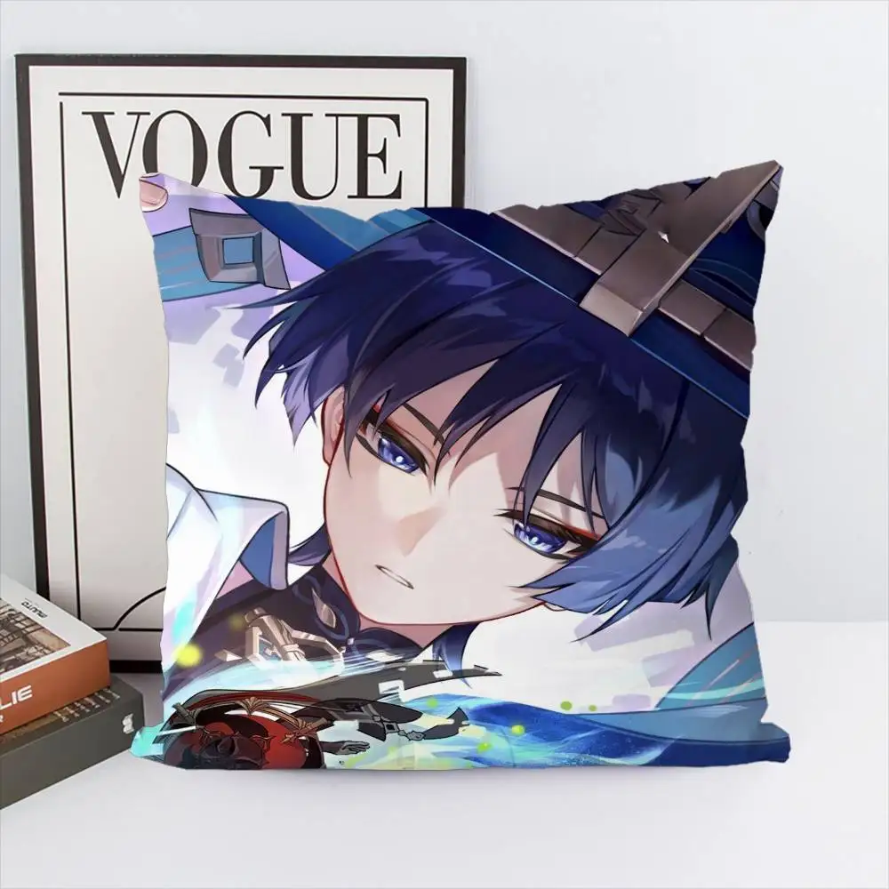 

Genshin Impact Wanderer Pillow Case Luxury Double-sided For Car Pillows 45x45 Cushions Cover Home And Decoration Sofa Pillowcase